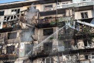 Aftermath of Russian attack in Kyiv’s Desnianskyi District - Ukraine