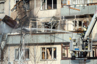 Aftermath of Russian attack in Kyiv’s Desnianskyi District - Ukraine