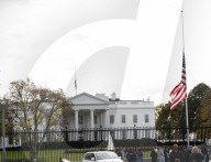 View Out Side The White House  On A Fall Day 