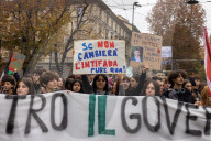 A Thousand Students At The "No Meloni Day".