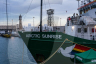 Greenpeace's Arctic Sunrise Ship Docks In Barcelona