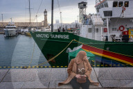 Greenpeace's Arctic Sunrise Ship Docks In Barcelona