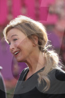 Renee Zellweger at unveiling of Bridget Jones statue in London