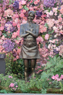 Renee Zellweger at unveiling of Bridget Jones statue in London