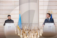 President Macron And President Zelensky Press Conference - Paris