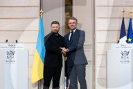 President Macron And President Zelensky Press Conference - Paris