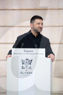 President Macron And President Zelensky Press Conference - Paris