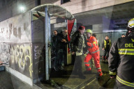 Civil Protection, Police, Red Cross, And Firefighters Conduct An Exercise In The Railway Tunnel.