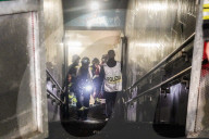 Civil Protection, Police, Red Cross, And Firefighters Conduct An Exercise In The Railway Tunnel.