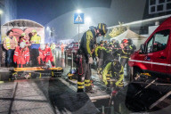Civil Protection, Police, Red Cross, And Firefighters Conduct An Exercise In The Railway Tunnel.