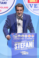 The Closing Event Of The Center-right Coalition's Campaign For The Veneto Regional Elections In Support Of Alberto Stefani At The Gran Teatro Geox In Padova