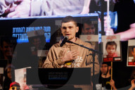 Former hostages address rally at Freed Square