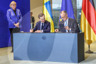 Unterzeichnung der deutsch-schwedischen Innovationspartnerschaft durch Friedrich Merz und Ulf Kristersson