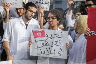 Young Doctors On Nationwide Strike For Implementation Of Deal With Tunisian Government In Tunis