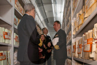 King Felipe VI Visits Madrid Headquarters of the Navy's Juan Sebastian Elcano Historical Archive for the First Time