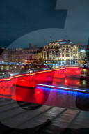 Pont Neuf Lights Up In Red - Paris