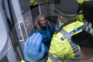 Demonstrators Are Arrested Outside The Ministry Of Justice For Holding Signs Reading ''I Oppose Genocide, I Support Palestine Action''