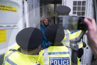 Demonstrators Are Arrested Outside The Ministry Of Justice For Holding Signs Reading ''I Oppose Genocide, I Support Palestine Action''