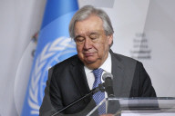 António Guterres auf einer Pressekonferenz zu Beginn des G20-Gipfels in Johannesburg