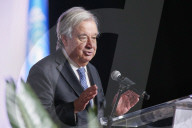 António Guterres auf einer Pressekonferenz zu Beginn des G20-Gipfels in Johannesburg