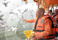 Yogi Adityanath At The Sacred Sangam During Prayagraj Visit 