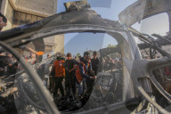 Israeli Car Strike Aftermath In Gaza City - Palestine