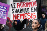 Massive Demonstration To Denounce Violence Against Women In Paris