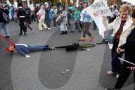 Trump Effigy Dragged During Anti-Trump Protest 