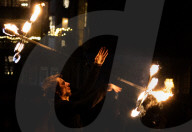 Fire Dancers Perform At The Annual Light Festival In Linköping, Sweden.