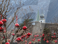 Christmas Markets And Festive Light Installations In The Alpine Italian City Of Trento 