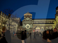 Christmas Markets And Festive Light Installations In The Alpine Italian City Of Trento 