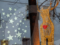 Christmas Markets And Festive Light Installations In The Alpine Italian City Of Trento 