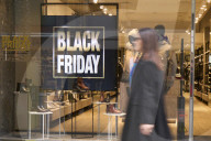 Black Friday Sales Promotions Displayed In Bari City Center