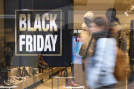 Black Friday Sales Promotions Displayed In Bari City Center