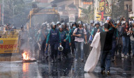 Police Disperse 47th BCS Protesters At Shahbag With Water Cannon And Batons