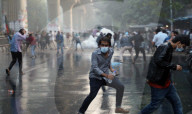 Police Disperse 47th BCS Protesters At Shahbag With Water Cannon And Batons