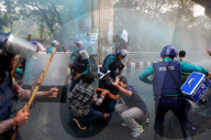 Police Disperse 47th BCS Protesters At Shahbag With Water Cannon And Batons