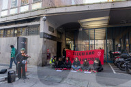 Extinction Rebellion XR Symbolically Blocked Access To The Turin Headquarters Of Public Television RAI 