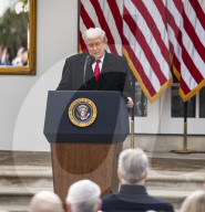 President Donald Trump Pardoning Gobble" And "Waddle,"the  Two Turkeys