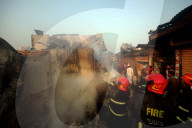 Fire Breaks Out In Dhaka Slum