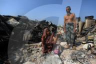 Fire Breaks Out In Dhaka Slum