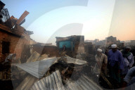 Fire Breaks Out In Dhaka Slum
