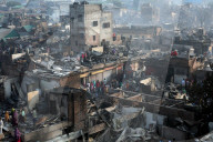 Fire Breaks Out In Dhaka Slum