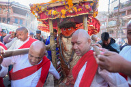 Rato Machhindranath Idol Carried From Bungamati To Ta Bahal, Patan In Nepal