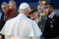 Pope Leo XIV Boards A Plane To Ankara At Rome's Fiumicino International Airport