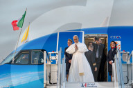 Pope Leo XIV Boards A Plane To Ankara At Rome's Fiumicino International Airport