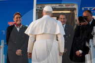 Pope Leo XIV Boards A Plane To Ankara At Rome's Fiumicino International Airport