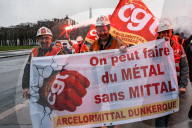 ArcelorMittal Employees Protest In Paris