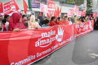 Garments Workers Protest Against Amazon Company In Dhaka.