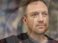 The artist Tom de Freston, in his studio in Oxford